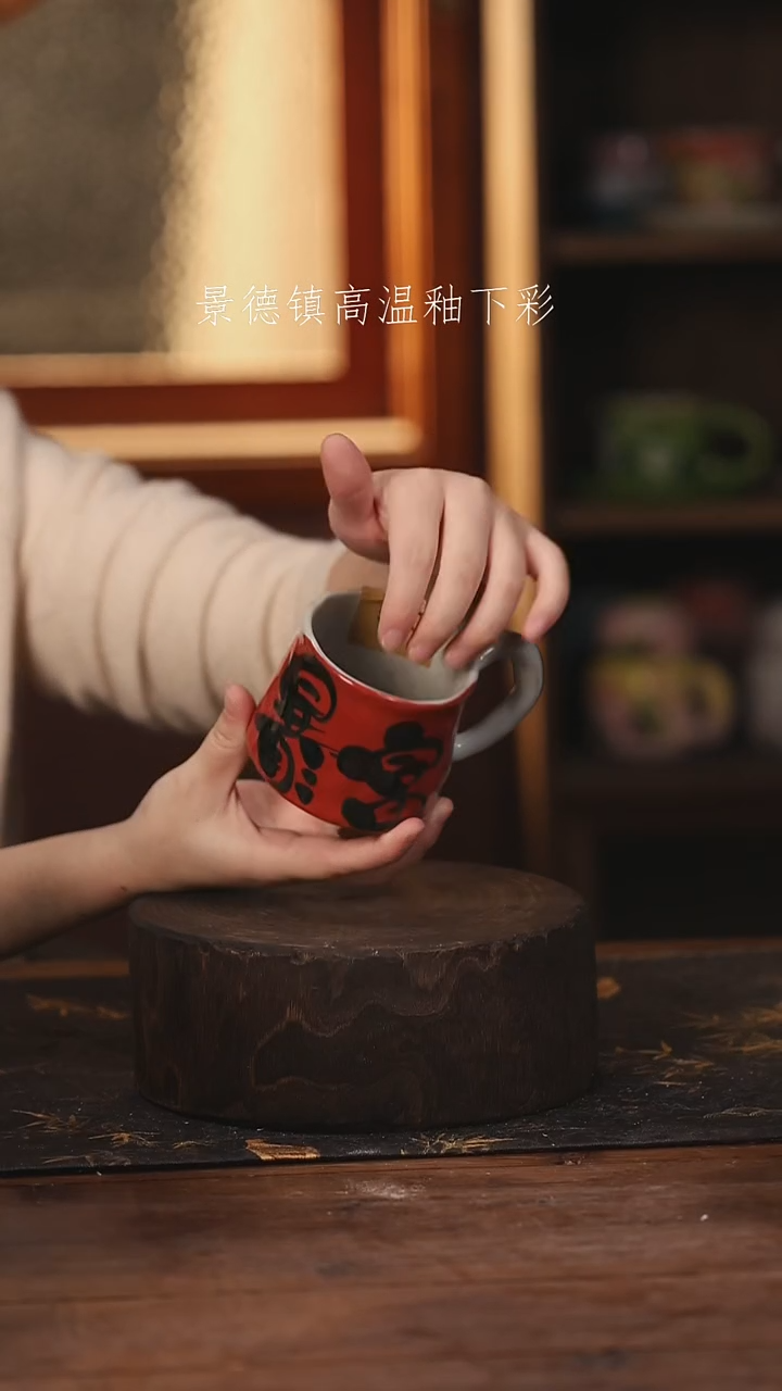 陶瓷景德镇高温釉下手绘陶瓷@L550@