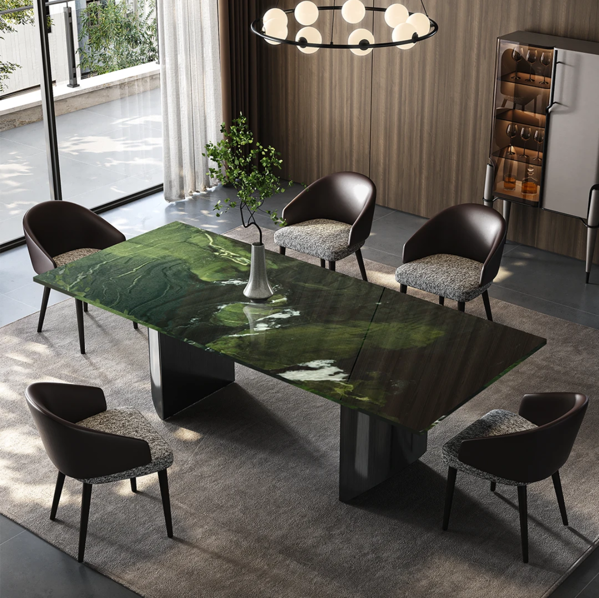 【牛油果绿】巴西进口天然奢石餐桌圆桌