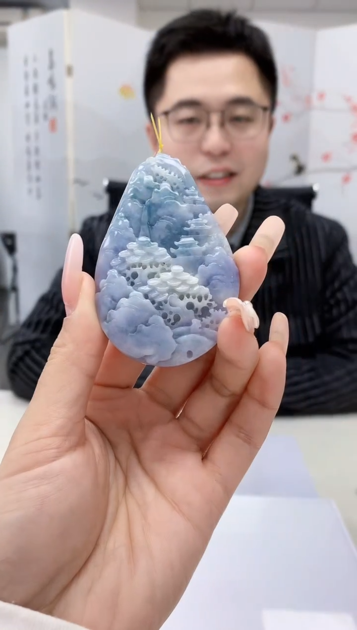 【闪购商品】定制翡翠未镶嵌5153lr-毛货挂件194