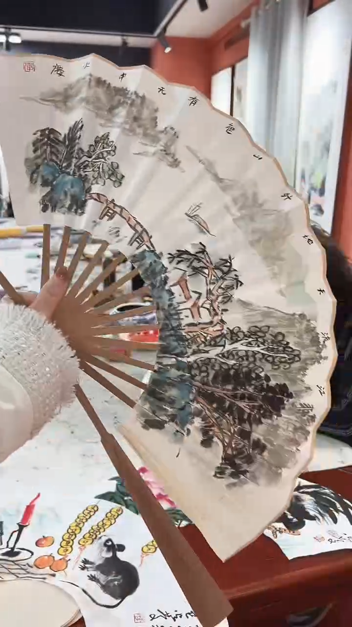 国画李火庆/国画/扇子