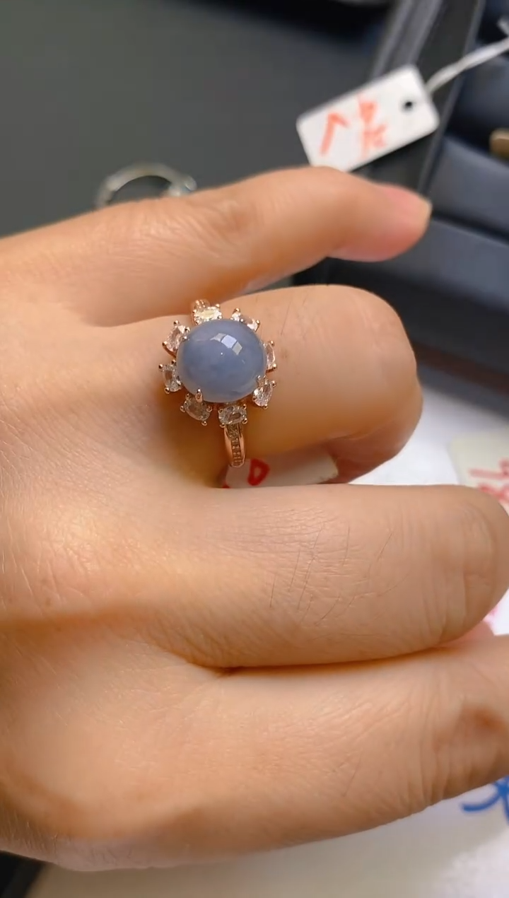 【闪购商品】翡翠耳饰银S925镶嵌天然A货翡翠1