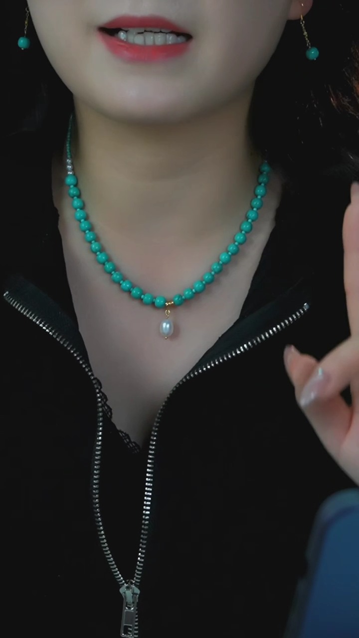 【闪购商品】绿松石项链银S925镶嵌发货一件