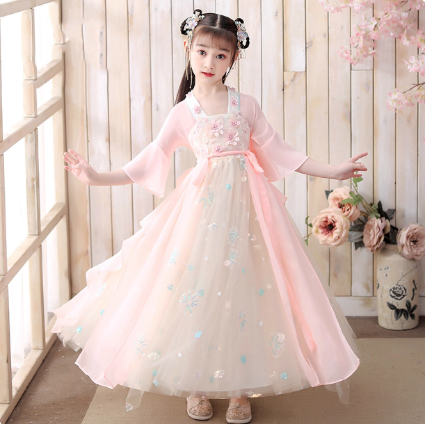 【R88】NO退NO换！默认个别微瑕 汉服女童儿童中国风唐装襦裙连衣裙