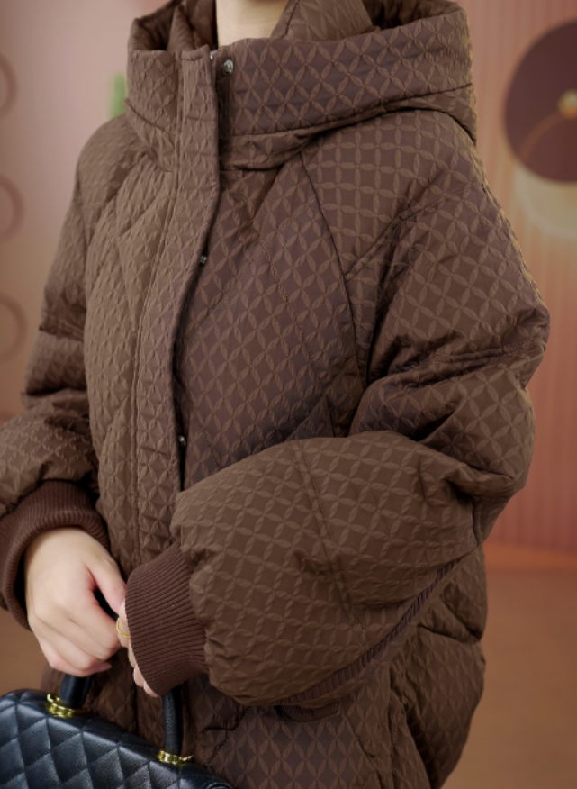 【甄选大朵鸭绒】2025杭州原版正品保暖气质减龄修身羽绒服E-8393