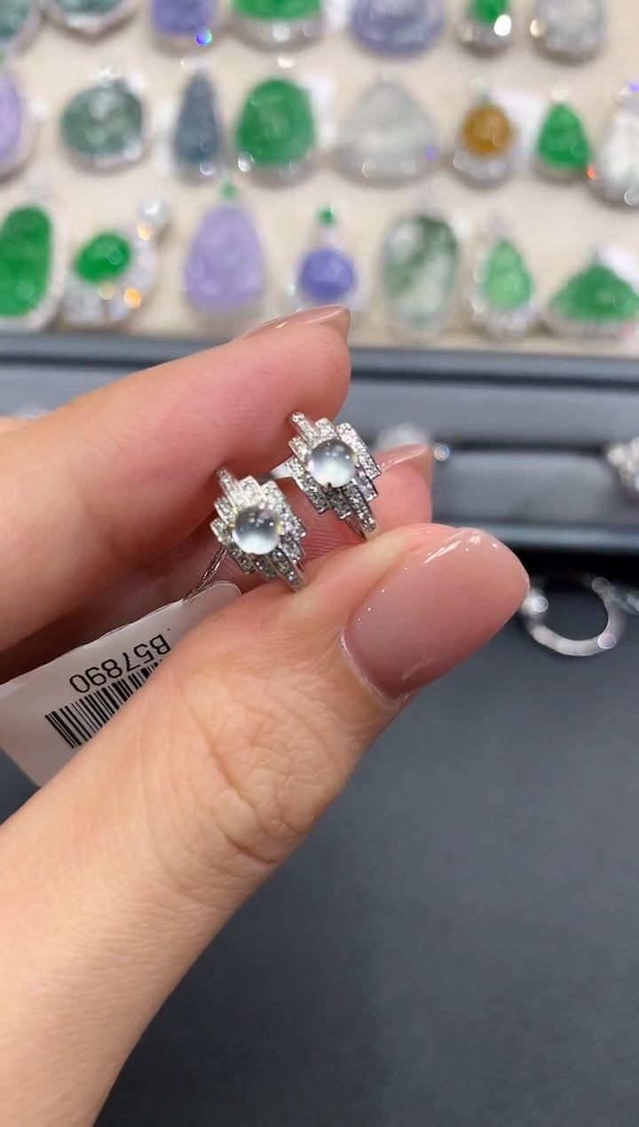 【闪购商品】翡翠耳饰18K金镶嵌a109 多样性一件发货