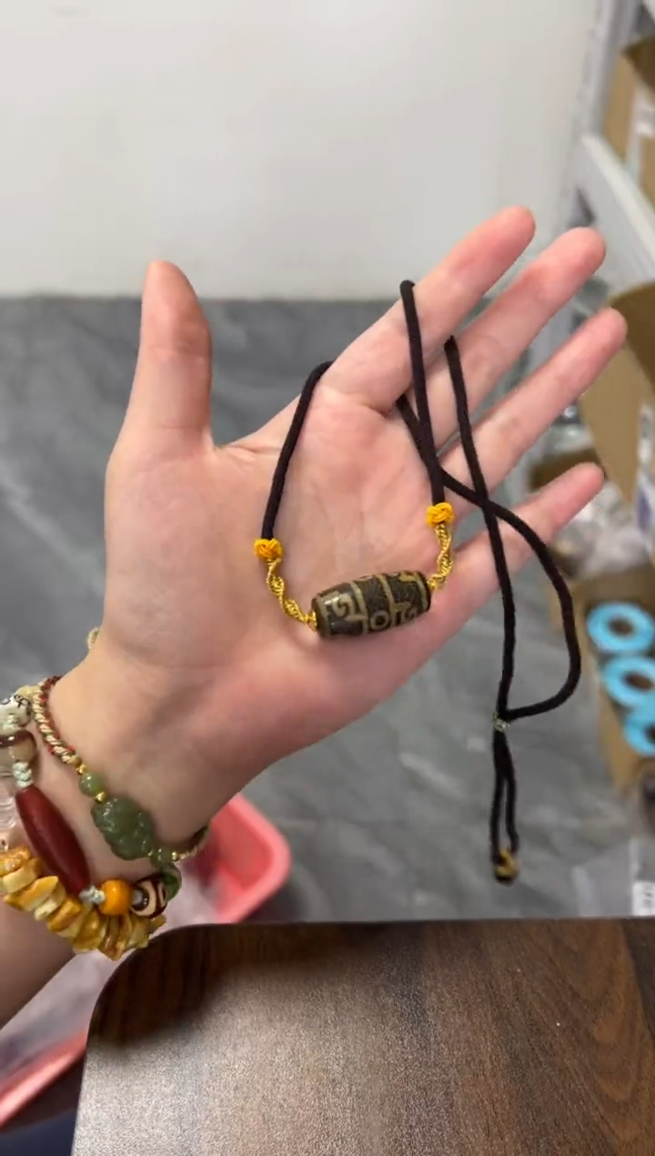 未镶嵌手链玛瑙/玉髓火供莲师三眼玛瑙珠项链[0729]