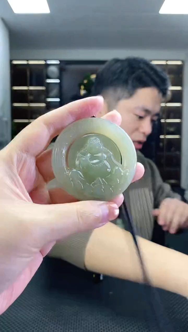 颈饰未镶嵌和田玉镂空佛公清货4