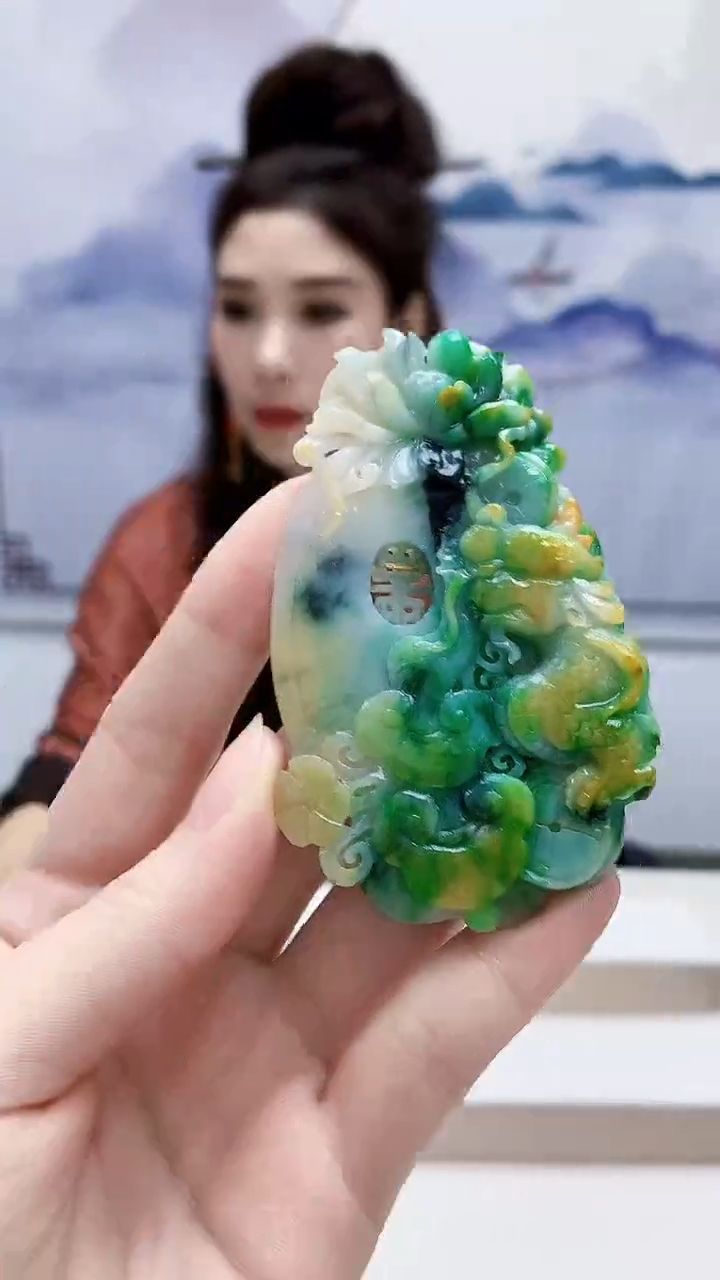 未镶嵌定制翡翠4829ry-毛货挂件71