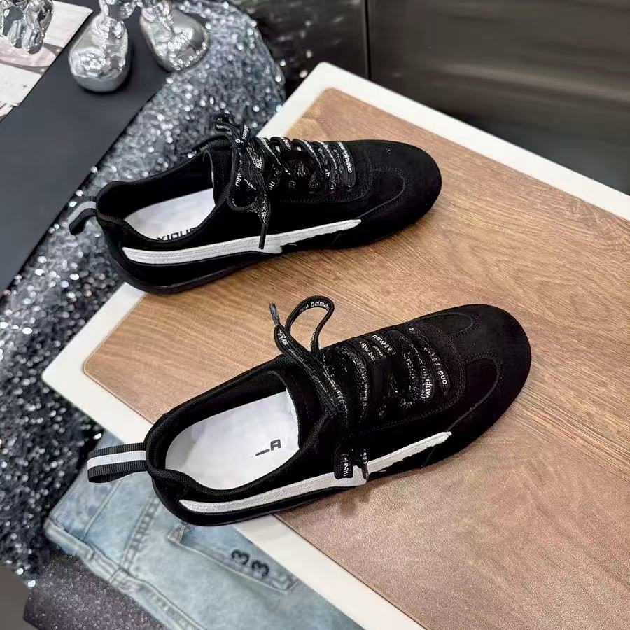 【888】820/886-135/169-9 真皮复古休闲鞋拼色系带