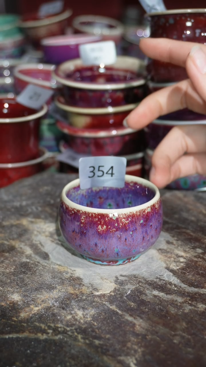 摆件陶精品窑变钧瓷茶器