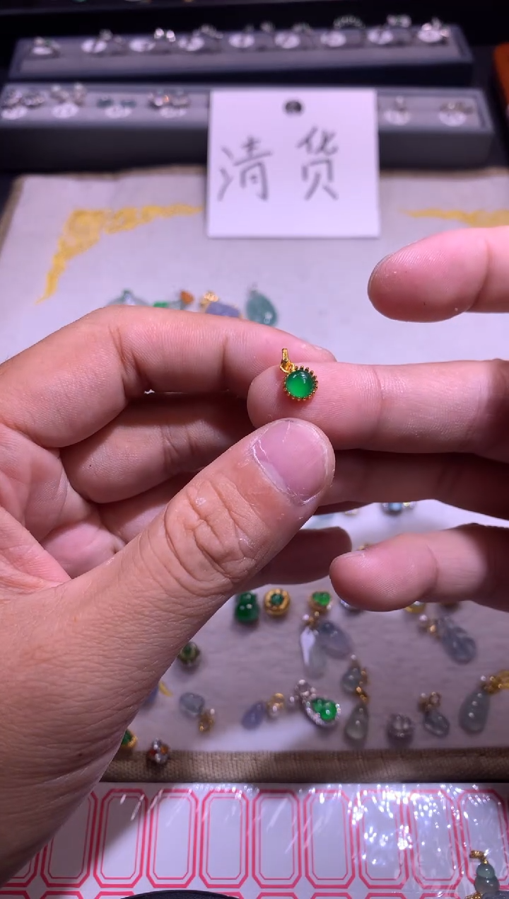 翡翠银S925镶嵌吊坠(不含链)1111111111