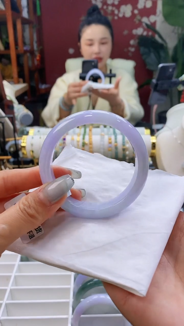 【闪购商品】翡翠手镯未镶嵌141浓紫54-56/12.7*7.8