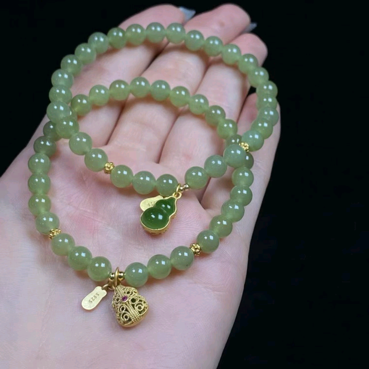 【普陀山欢喜】和田玉手串（发货多样性一件）J10277