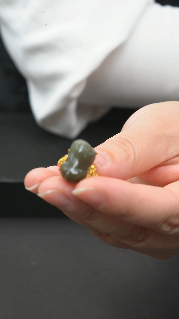 【闪购商品】和田玉戒指银S925镶嵌貔貅