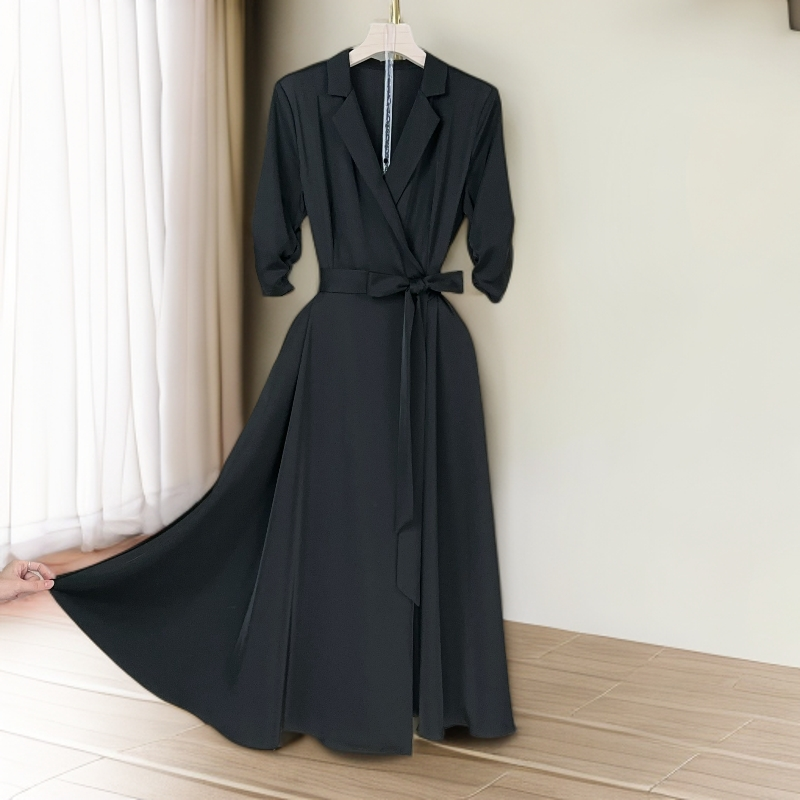 2025新款设计师法式时尚优雅轻奢减龄气质连衣裙RG365