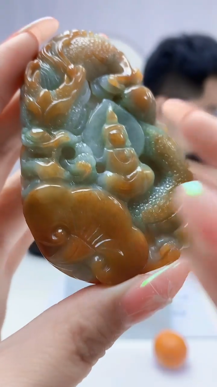 【闪购商品】定制翡翠未镶嵌5153DD-毛货挂件2