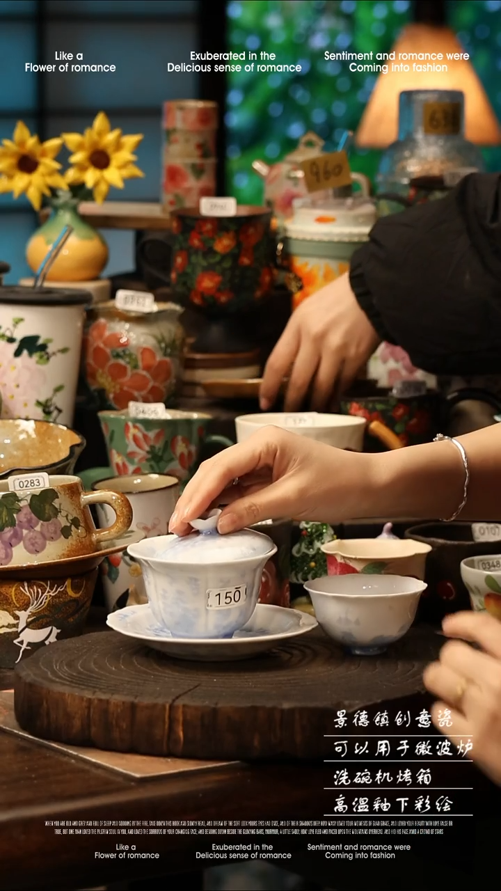 陶瓷景德镇高温釉下彩手工手绘款式@A0150@