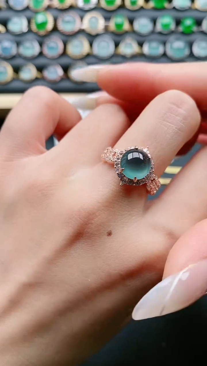 【闪购商品】翡翠戒指银S925镶嵌111111