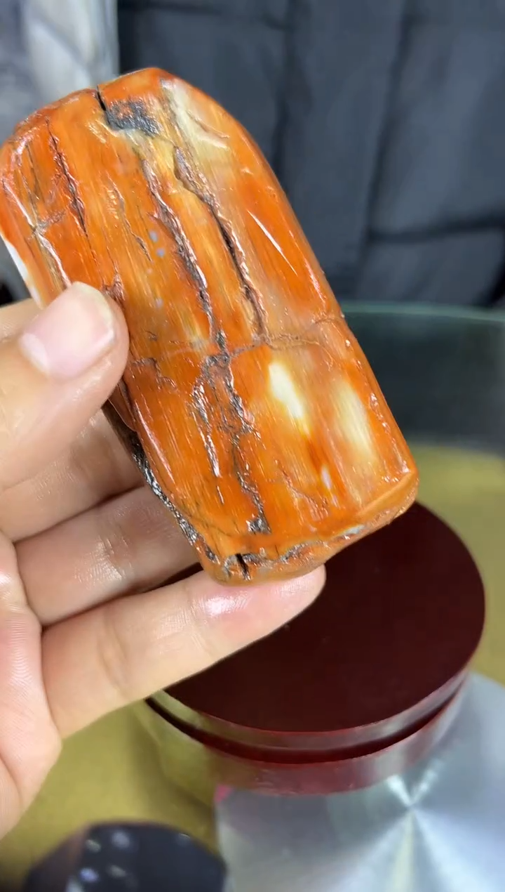 未镶嵌珠宝奇石硅化玉缅甸天然树化玉手把件