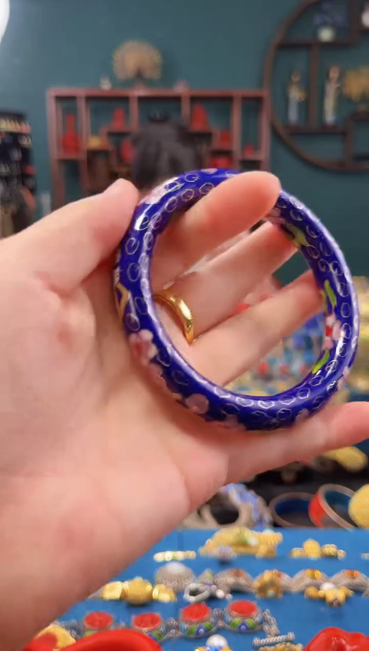 非遗景泰蓝手镯 55-60 粗 宝蓝