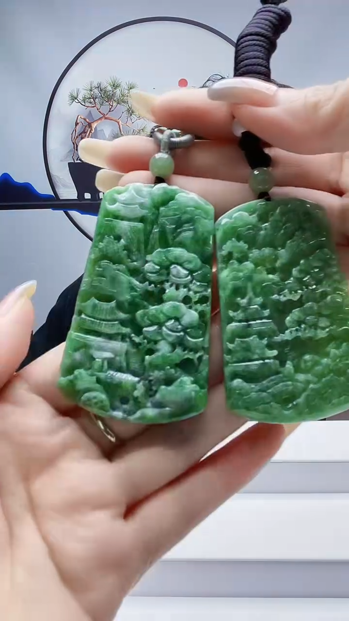 未镶嵌定制翡翠毛货挂件142
