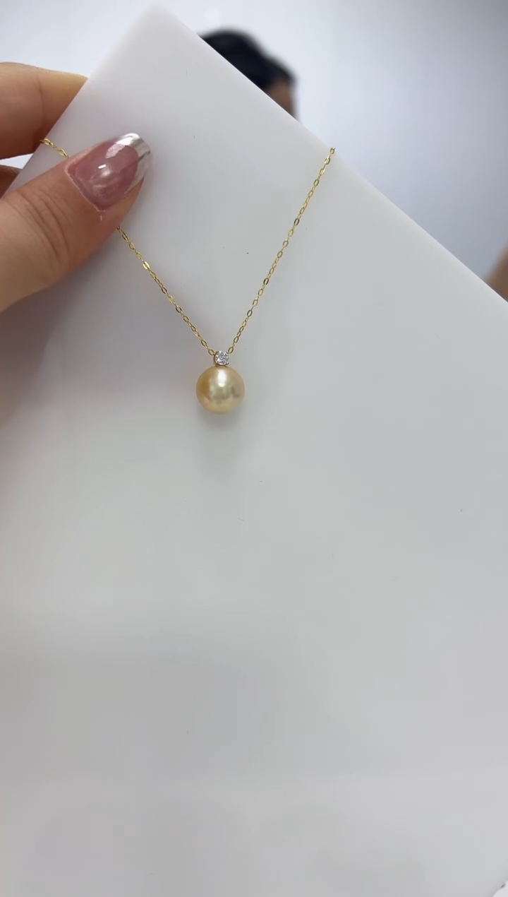 【闪购商品】海水珍珠DA18K金镶嵌金珠套链 SS178