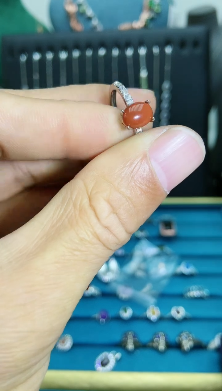 【闪购商品】南红玛瑙戒指银S925镶嵌12121