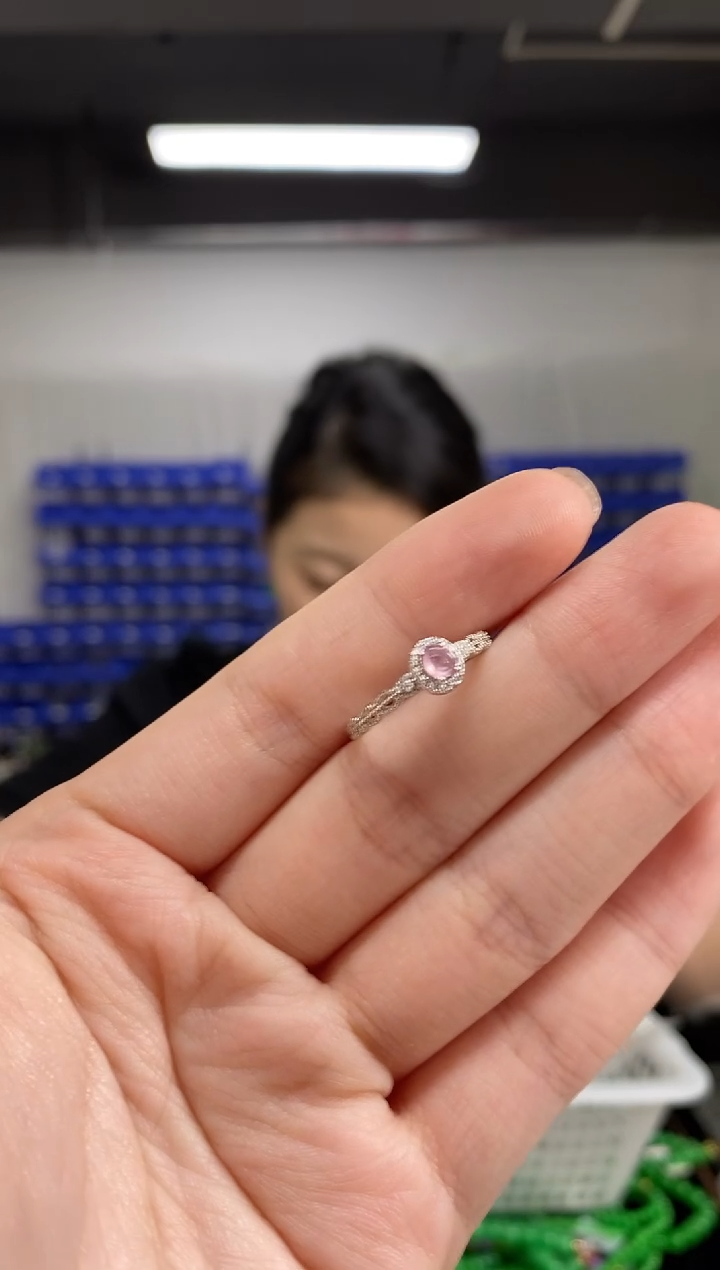 戒指蓝宝石银S925镶嵌闪购链接   多样性发其一颜色微差