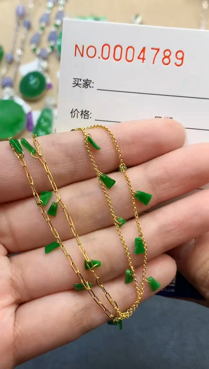 【闪购商品】翡翠手链18K金镶嵌多样性发其一3520　　