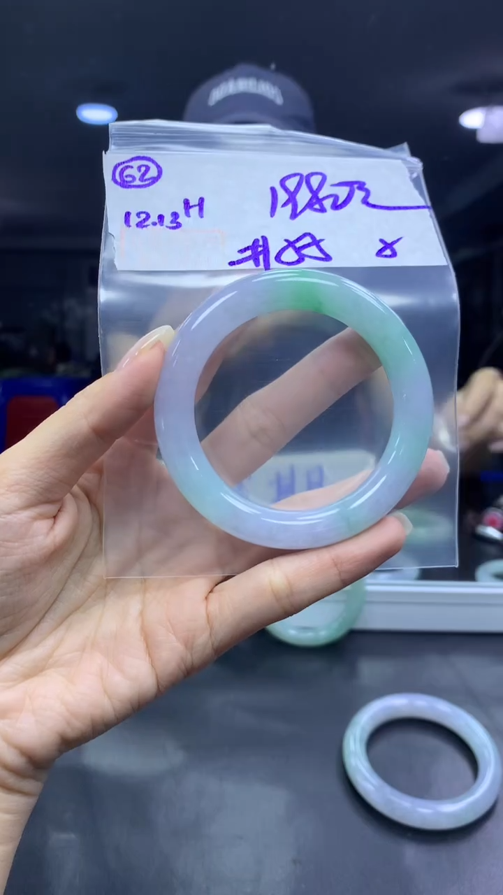 未镶嵌定制翡翠62手镯55纹+1980元+拍一发一