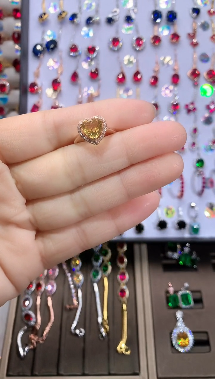 【闪购商品】水晶戒指银S925镶嵌玫瑰金