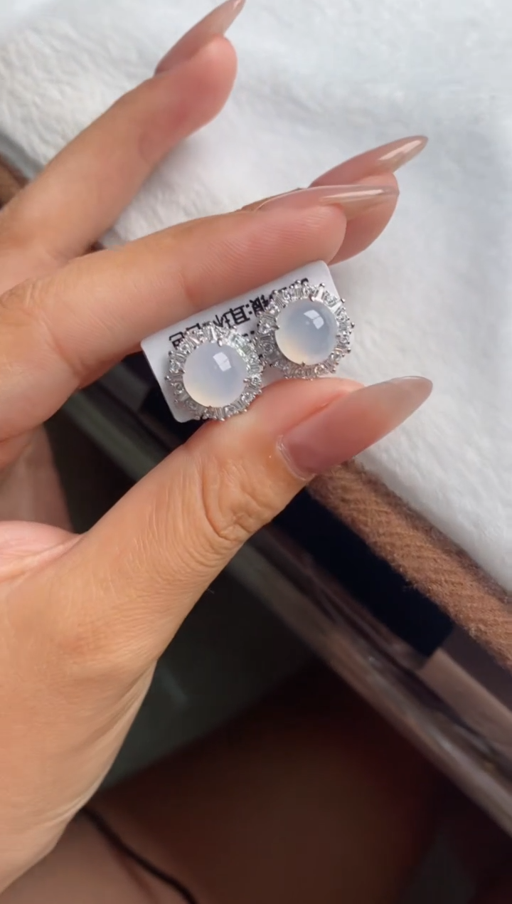 翡翠戒指银S925镶嵌微*辣天然A货翡翠