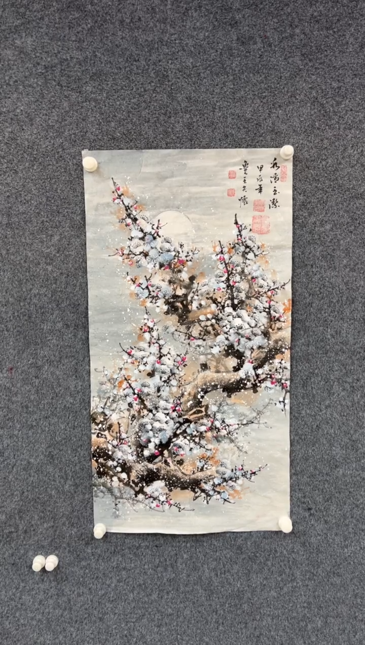 【闪购商品】国画王夫怀-三尺竖白宣-白梅