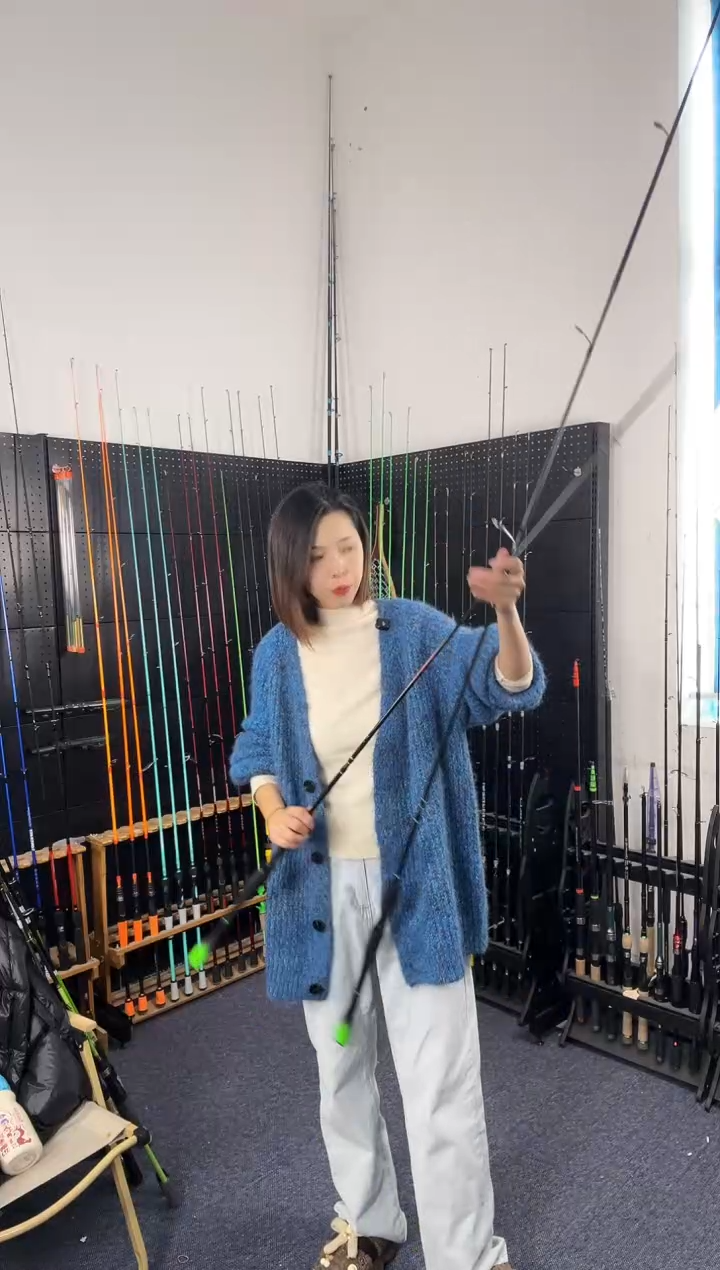 2.4m碳素竹叶青五节直柄2.4米（瑕疵尾货竿，没有售后，介意勿拍）