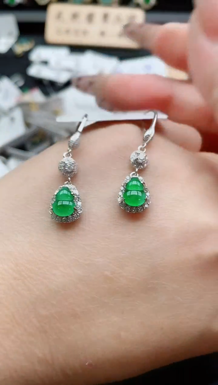 银S925镶嵌戒指翡翠1