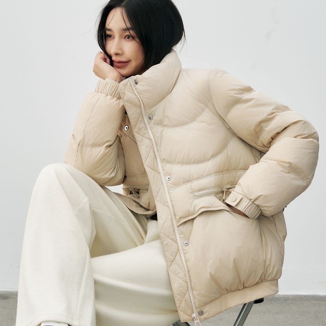 3116冬季新款羽绒服女士新品美拉德风短款90白鸭绒显瘦面包服外套