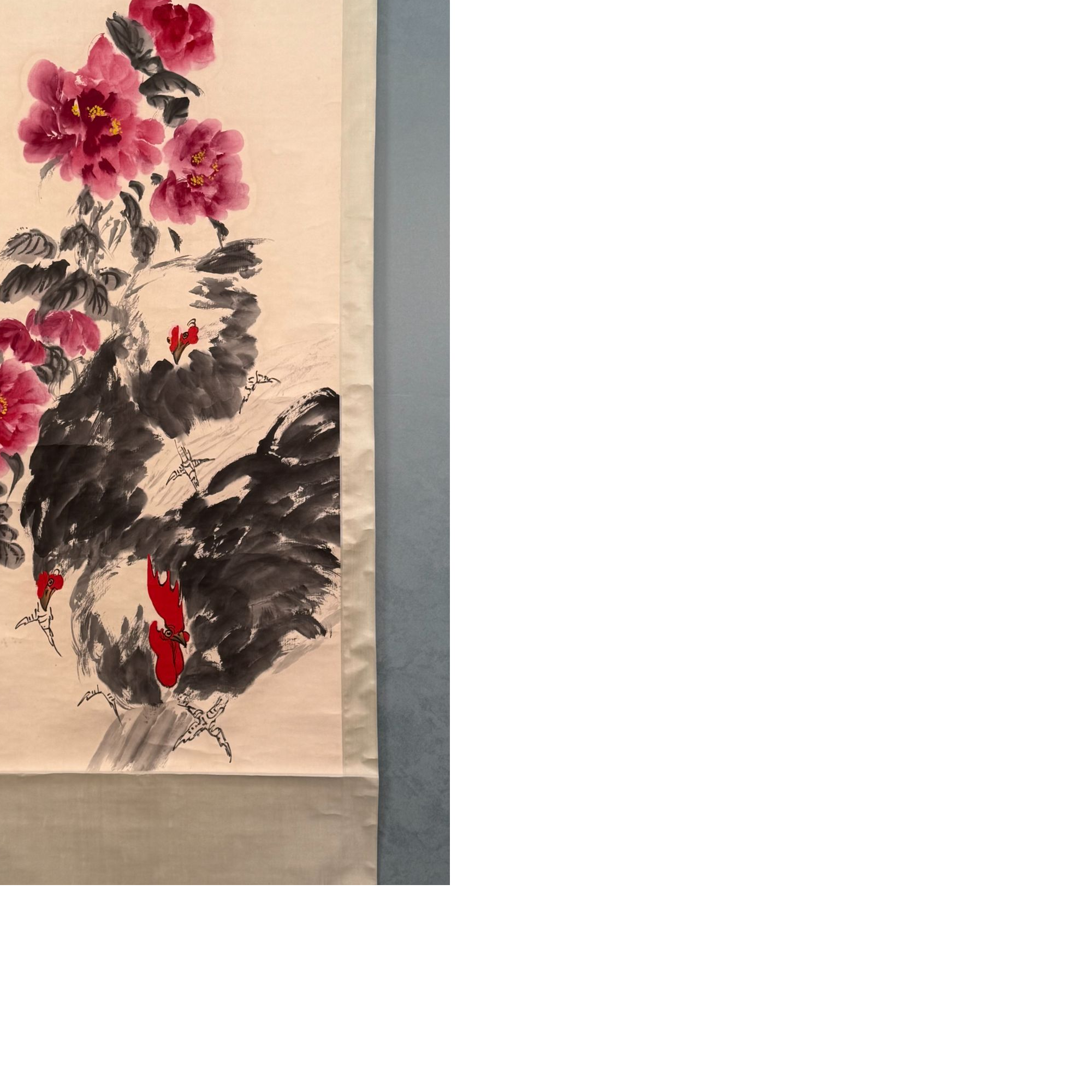 S-21208 WZW 花鸟立轴 136*68cm 约8平尺