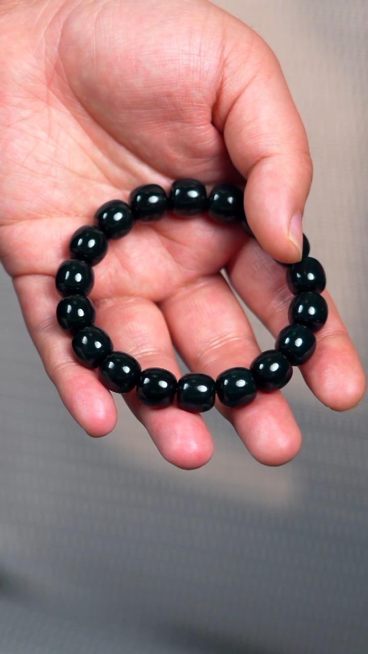 未镶嵌手链和田玉吴*朋12mm羊脂级塔青