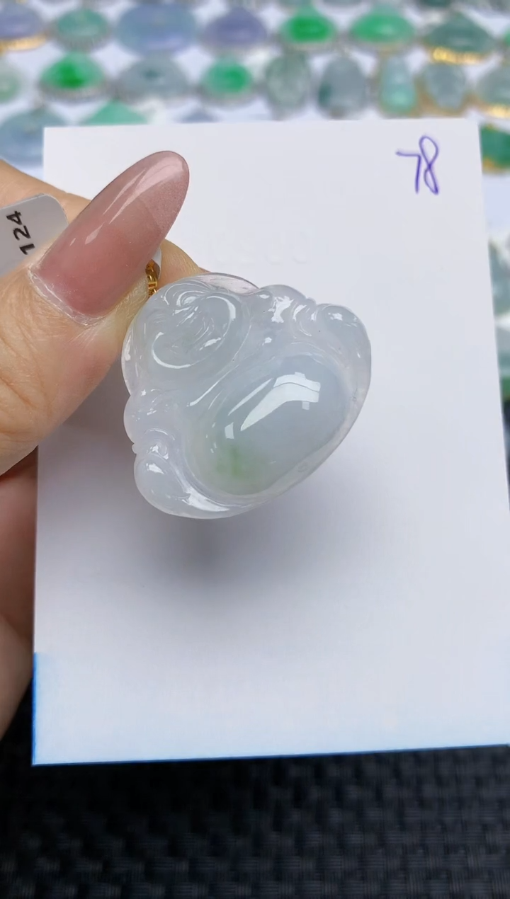 【闪购商品】翡翠颈饰18K金镶嵌天然A货翡翠 78