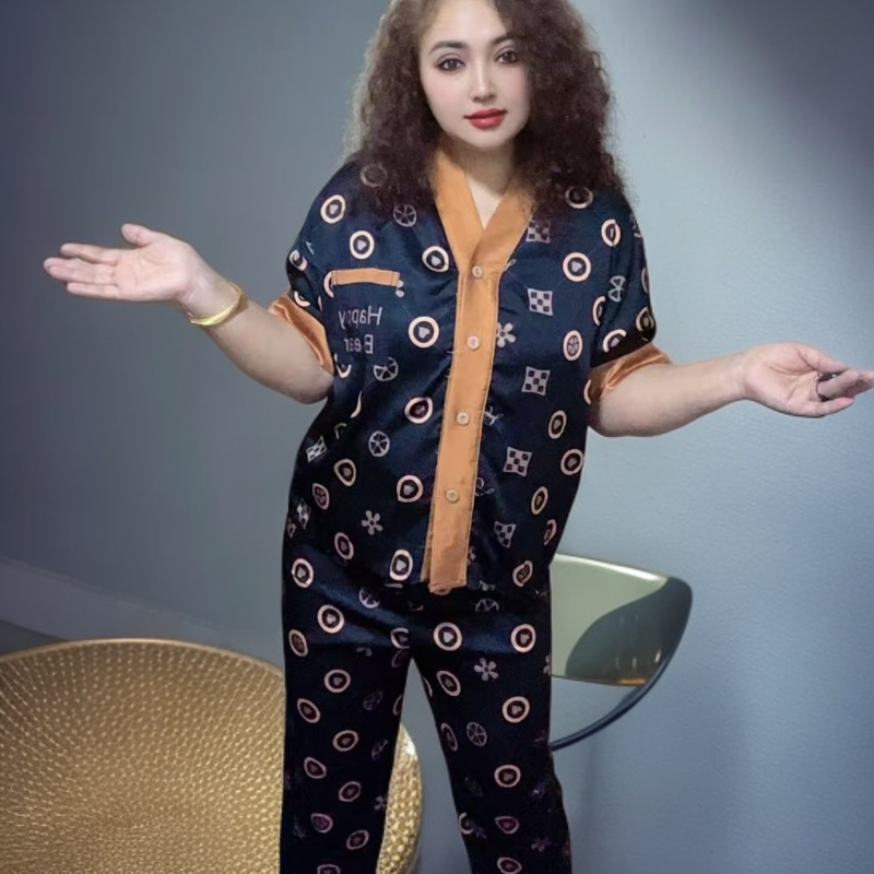 女士长款上衣睡衣薄款女装家居服女秋季短夏季网红显瘦休闲601