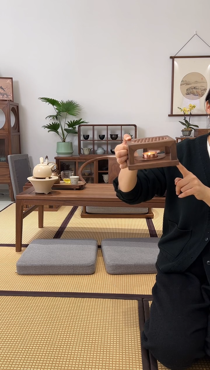 黑胡桃木方形温茶炉闪购链接