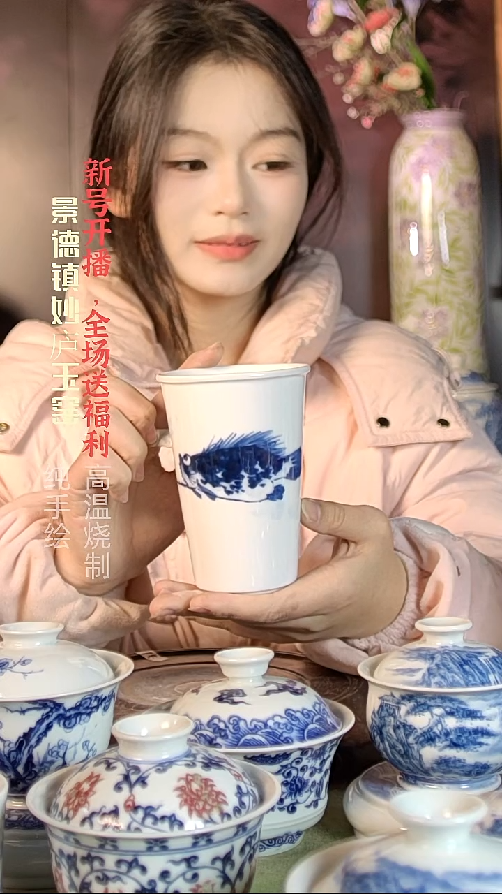 盘陶妙庐玉窑可乐杯微瑕