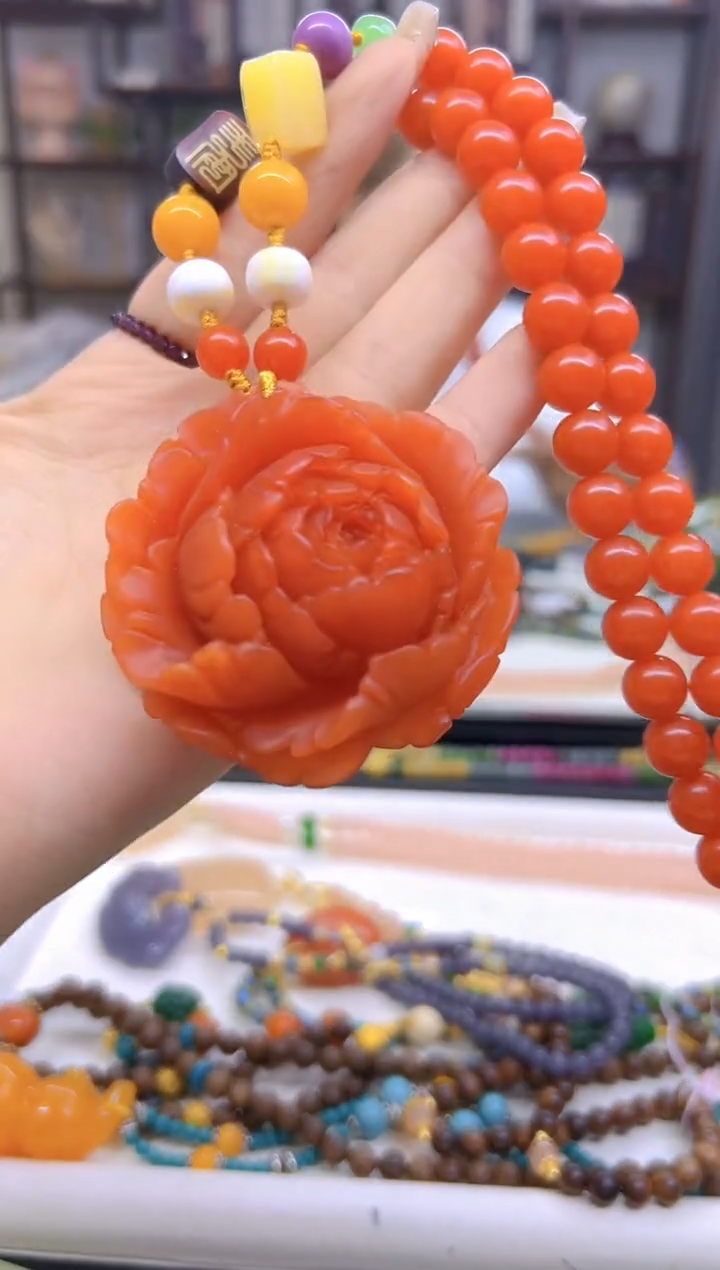 未镶嵌毛衣链蜜蜡DIY款M532