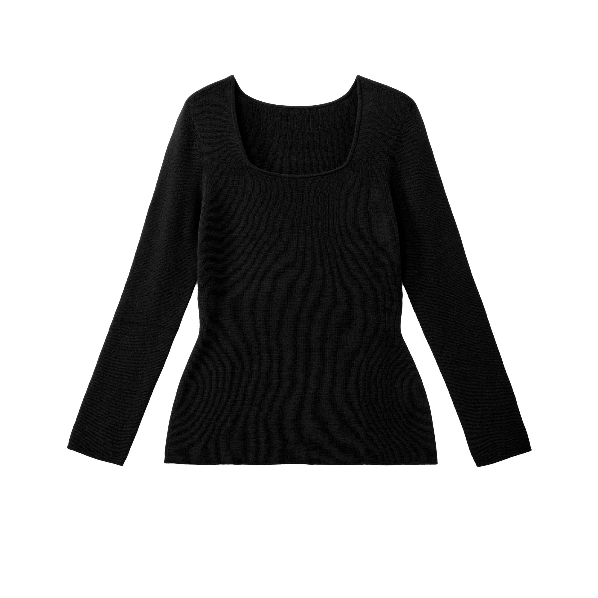 扬子纱可机洗100%羊毛无缝双C腰X版型性感百搭方领针织打底女DD03