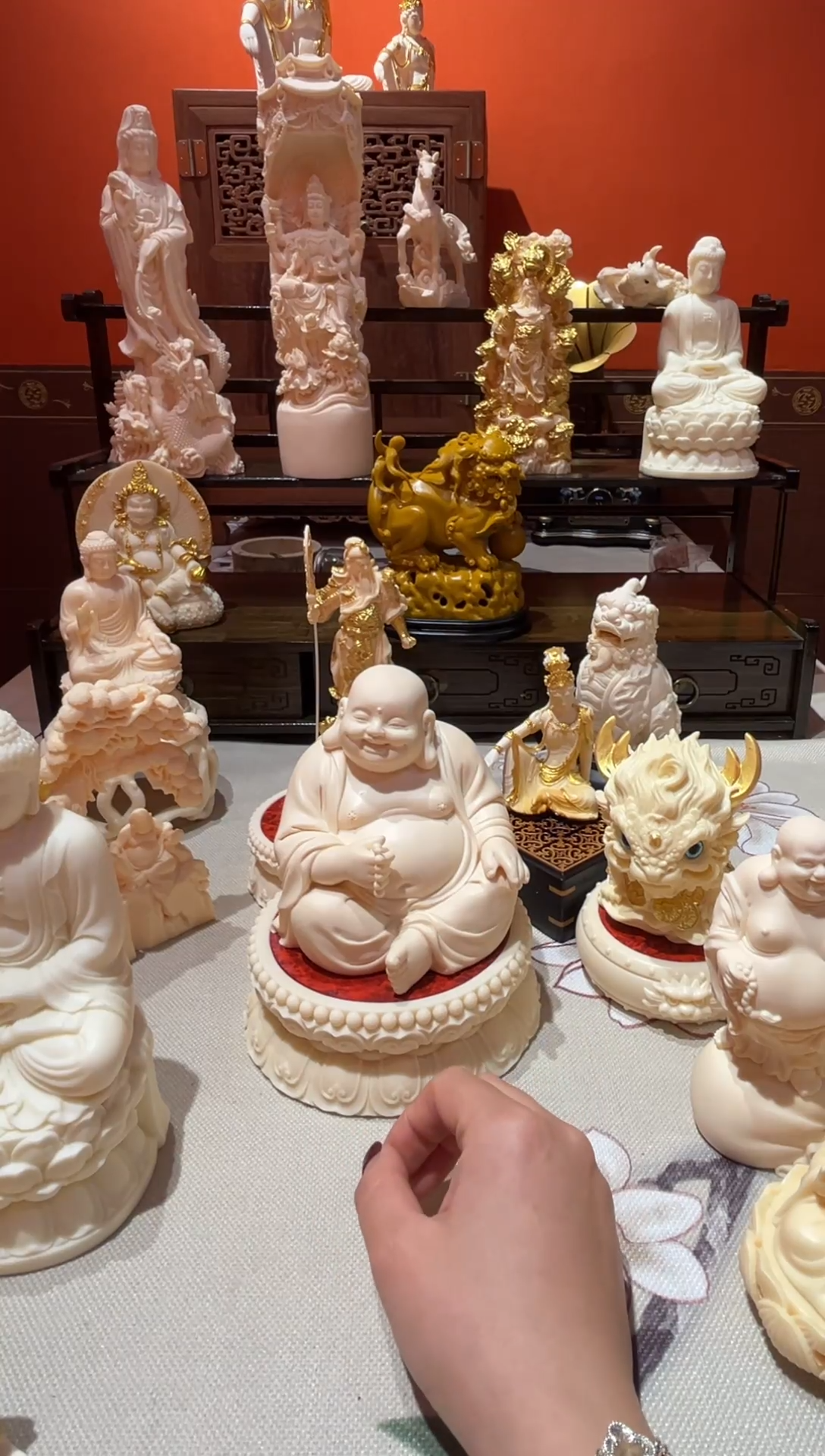 木大肚弥勒佛+莲花底座