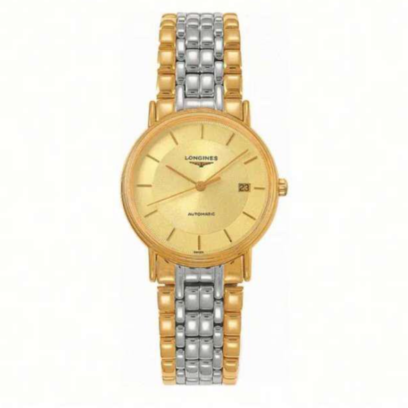 99新 Longines/浪琴 瑰丽系列机械34.5盘金/银色xww（GP)