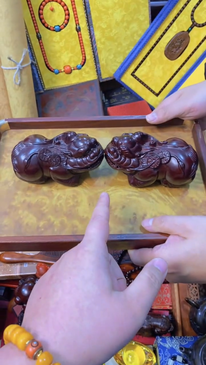 【闪购商品】木貔貅一对直播推荐直播推荐