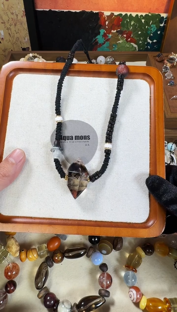 无石英石双尖手编原创孤品项链