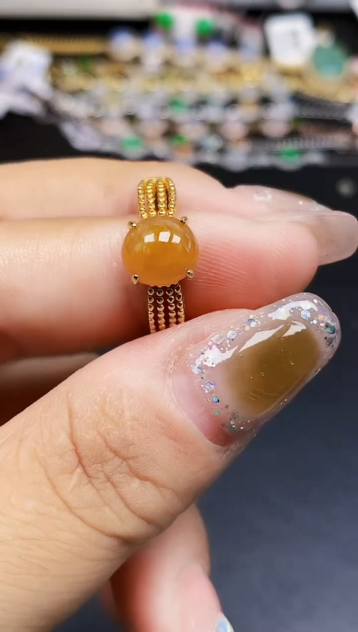 银S925镶嵌戒指翡翠2096