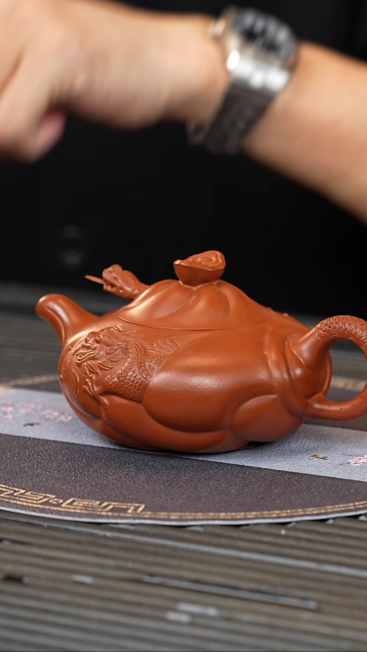 【闪购商品】紫砂茶壶XJH 红泥 鱼化龙